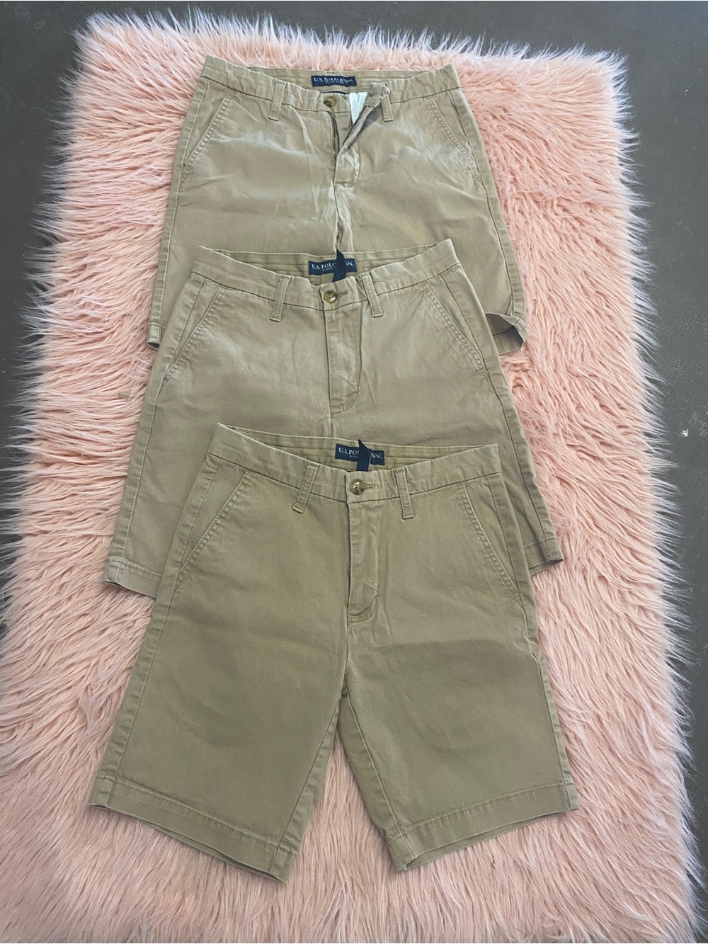 U.S. Polo Assn. Men’s Khaki Flat Front Shorts bundle